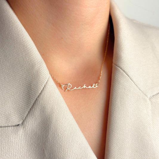 Personalized Name Necklace in Gold, Custom Pendant, Dainty Script Jewelry, Bridesmaid or Birthday Gift