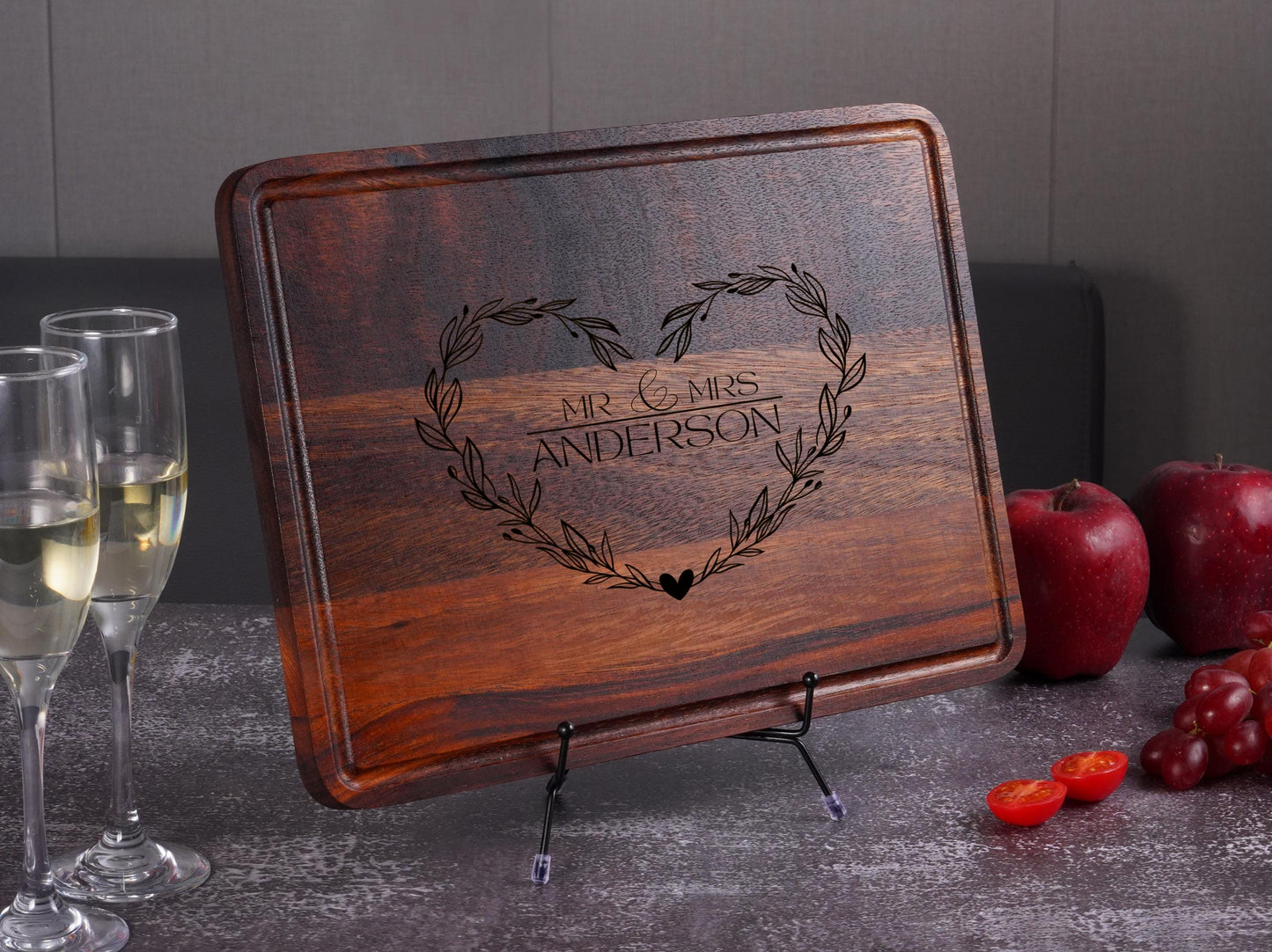 Personalized Walnut Charcuterie Board, Engraved Serving Tray, Handmade