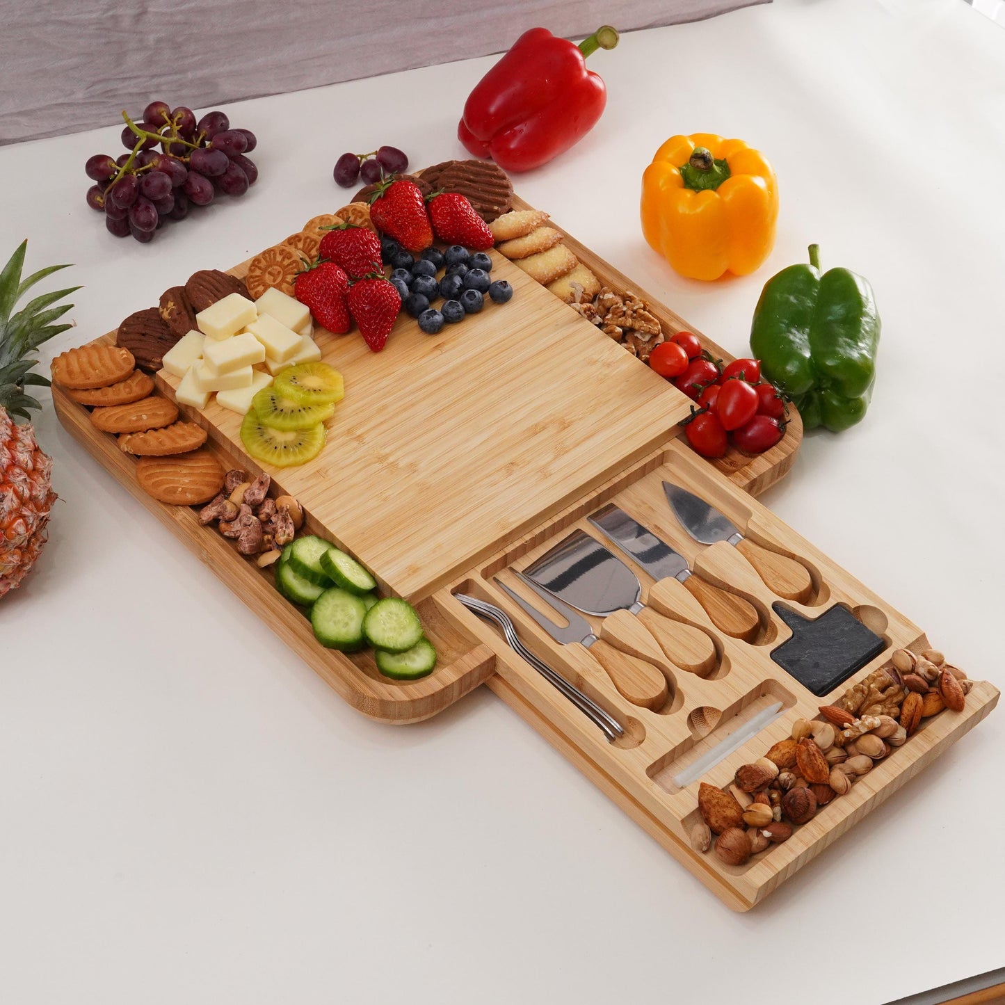 Custom Engraved Charcuterie Board, Rustic Wooden Serving Tray
