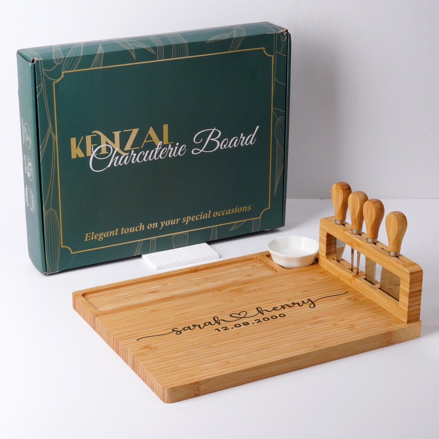 Bamboo Cheese | Cutting Board &  set | Handmade Charcuterie Serving Board, Personalized Engraved wooden Tray