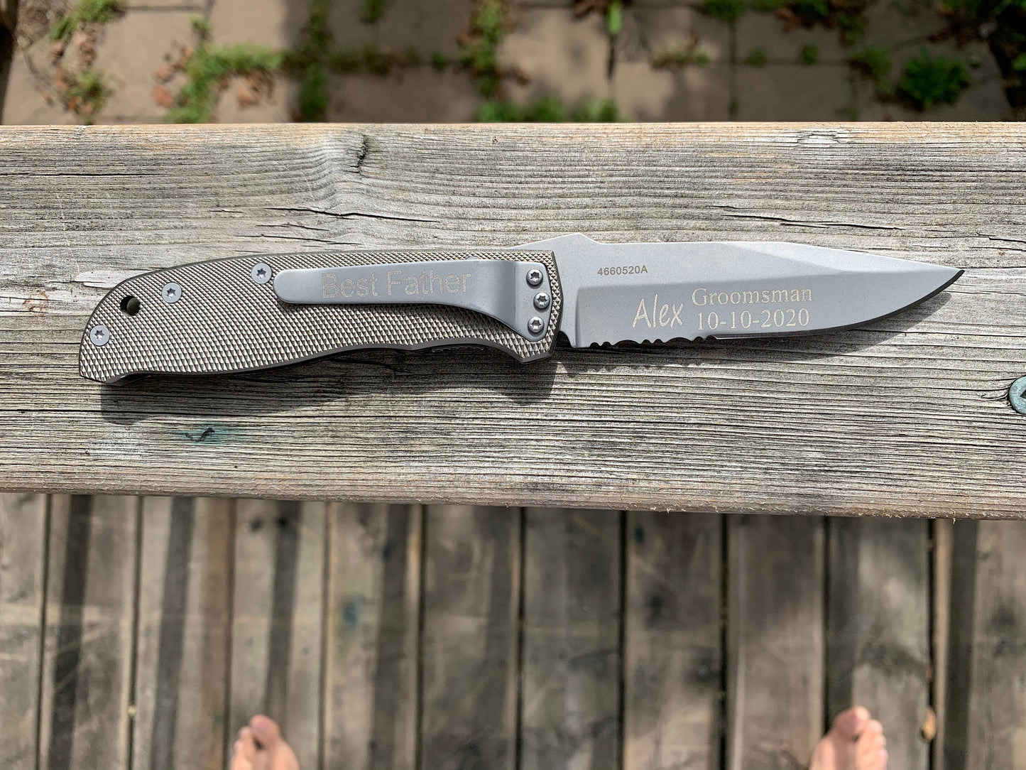 Personalized Gerber Folding Pocket Knife, Engraved Aluminum Handle, Father's Day Gift