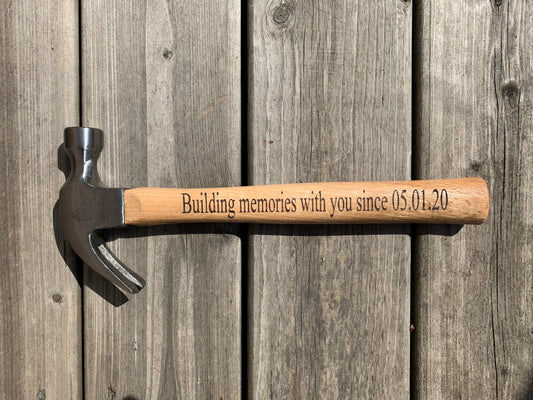 Custom Engraved Wood Hammer, Personalized Retirement Gift