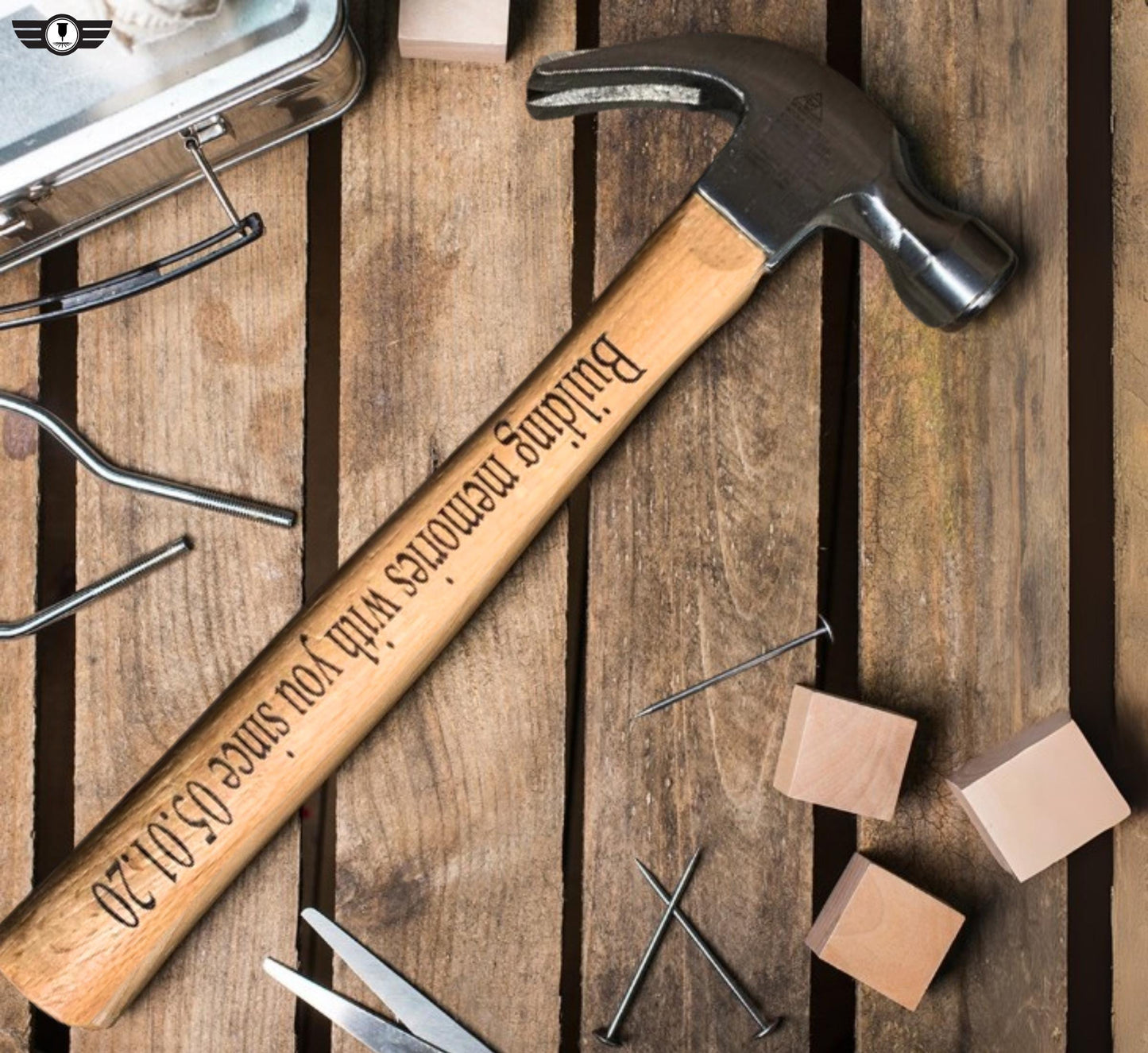 Personalized Wood Handled Hammer, Engraved Father's Day Gift