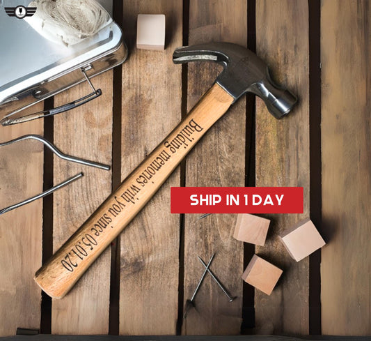 Engraved Wood Handled Hammer, Personalized Christmas Gift