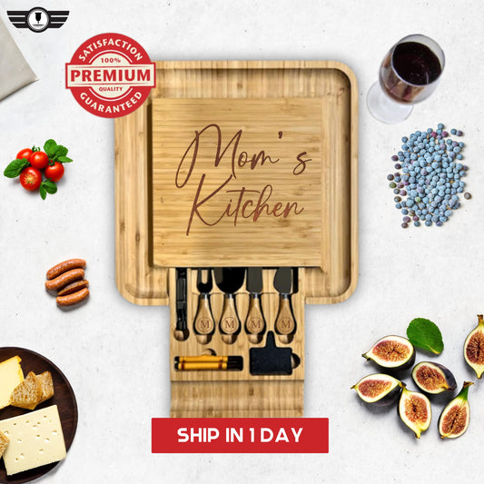 Personalized Bamboo Cheese Board Set: Bridal Shower Idea