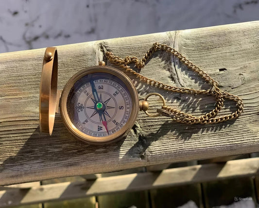 Personalized Brass Compass, Vintage Style, Father's Day Gift,Handmade Compass for Decor