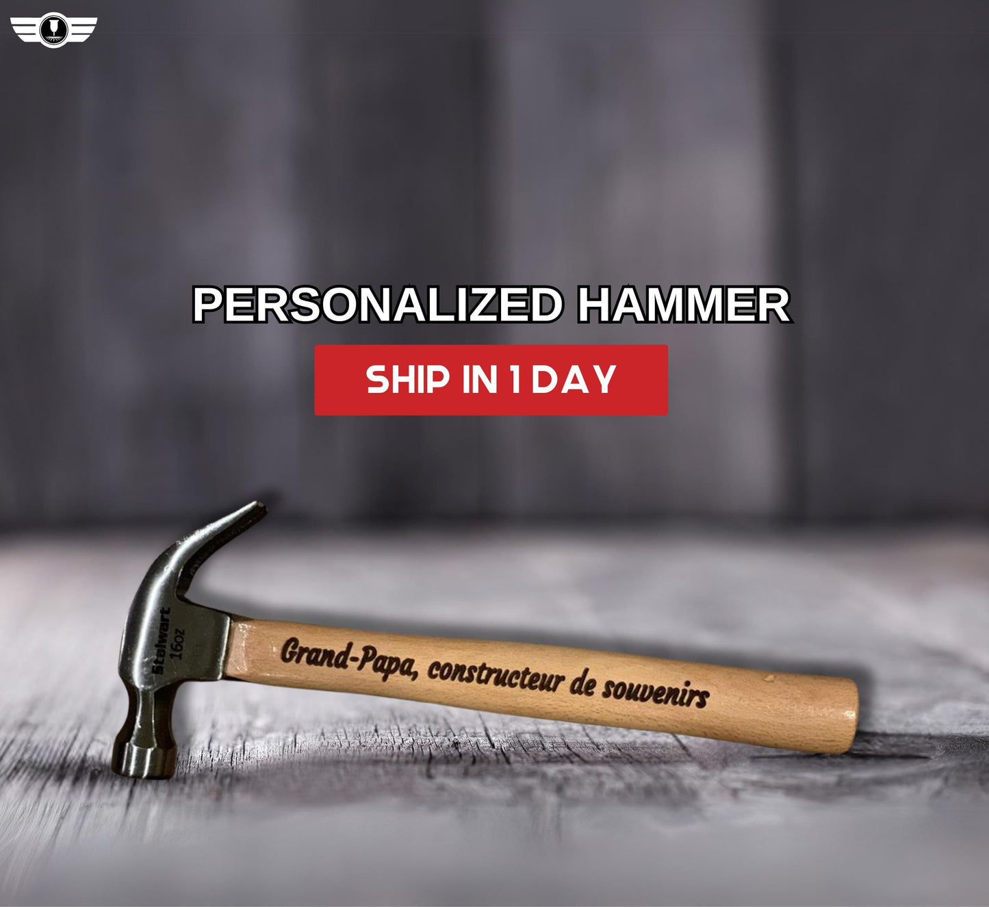 Engraved Wood Handled Hammer, Personalized Christmas Gift