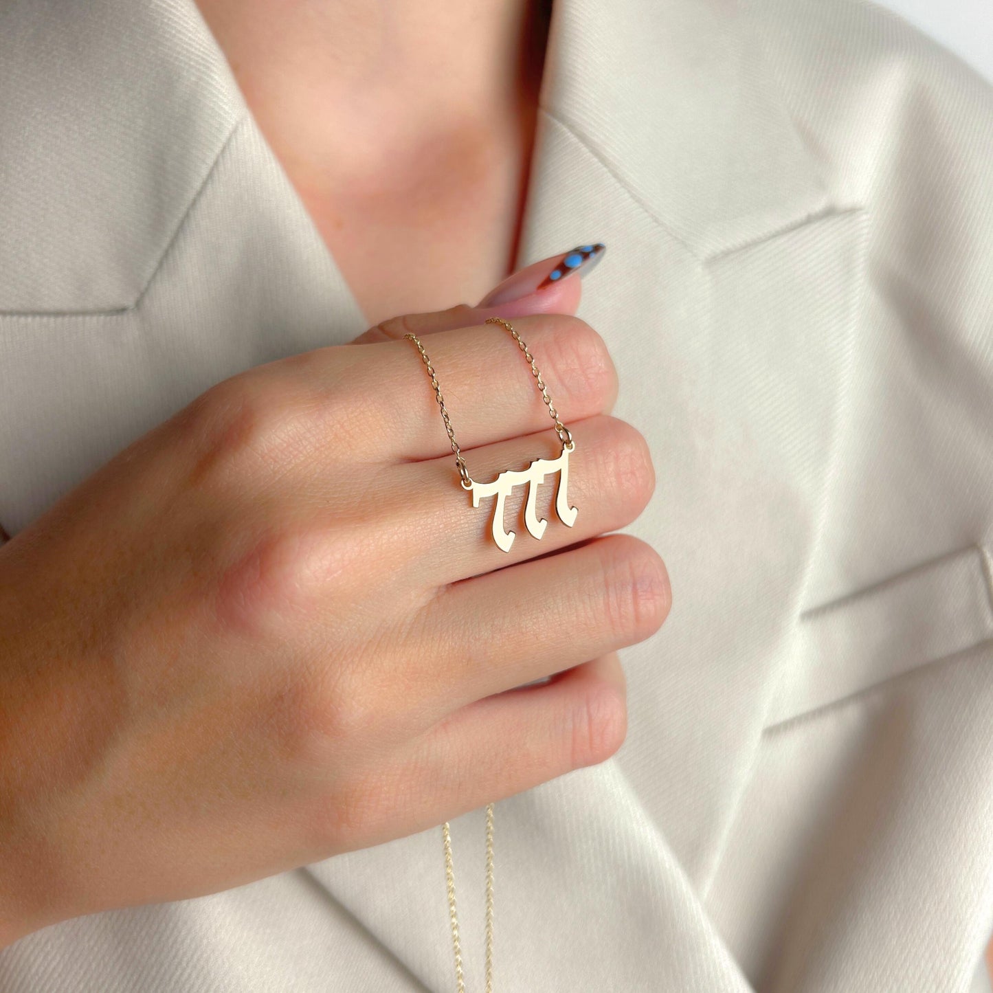 777 Angel Number Necklace, Lucky Jewelry, Manifestation Pendant, Gold Spiritual Charm