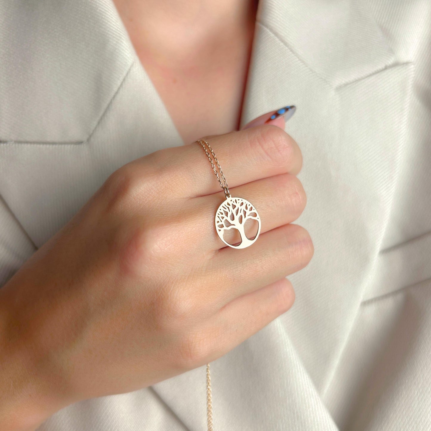 Tree of Life Necklace Gold, Spiritual Growth Pendant, Family Jewelry, Nature Charm