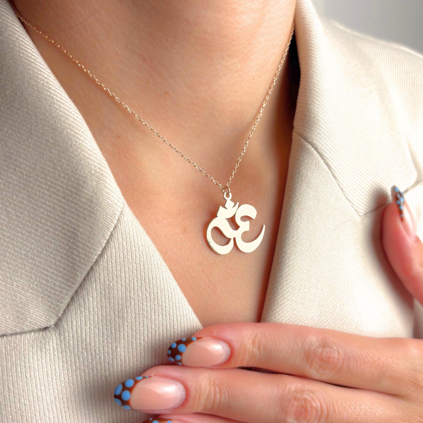 Om Symbol Necklace, Spiritual Jewelry Women, Yoga Meditation Gift, Gold Aum Pendant, Hindu Charm