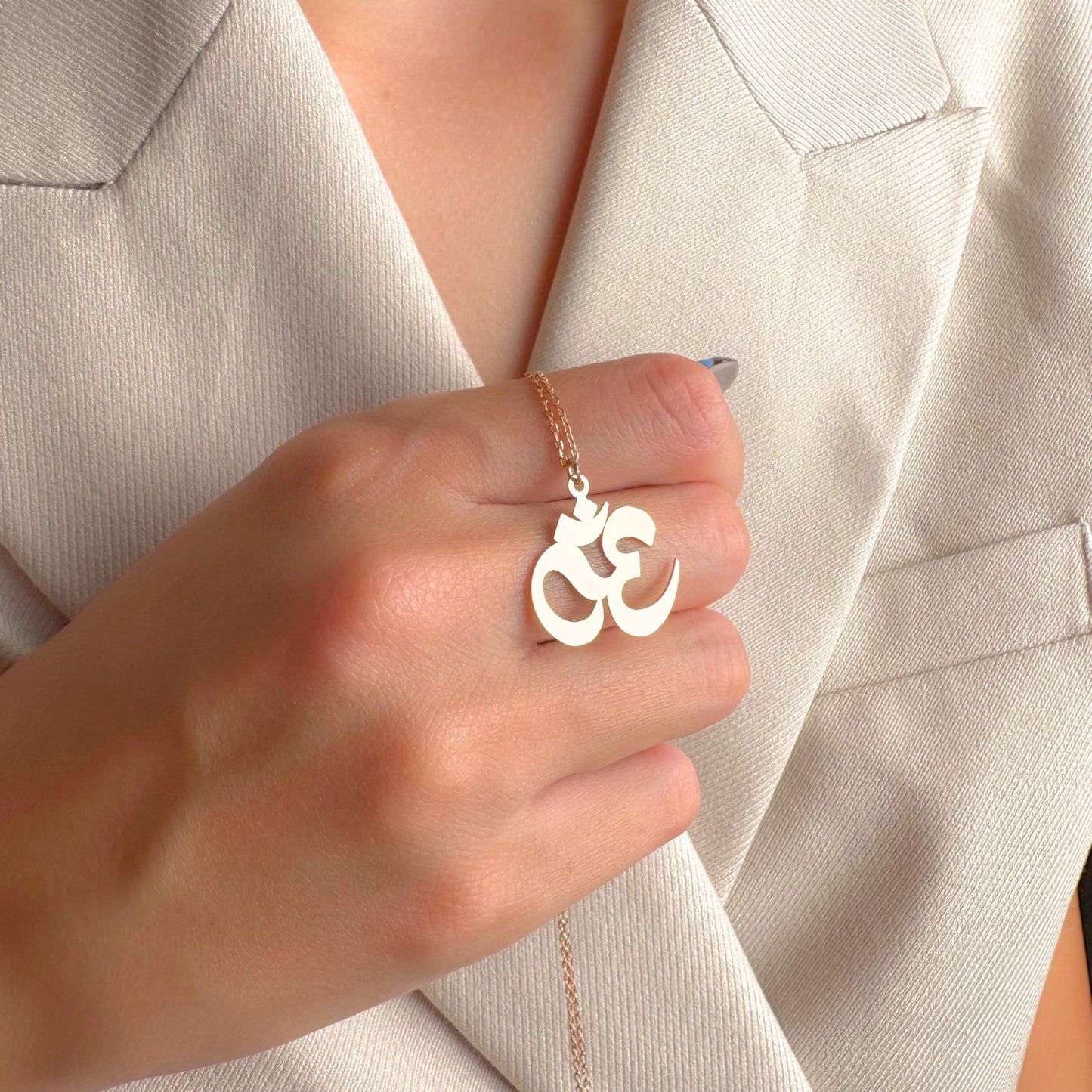Om Symbol Necklace, Spiritual Jewelry Women, Yoga Meditation Gift, Gold Aum Pendant, Hindu Charm