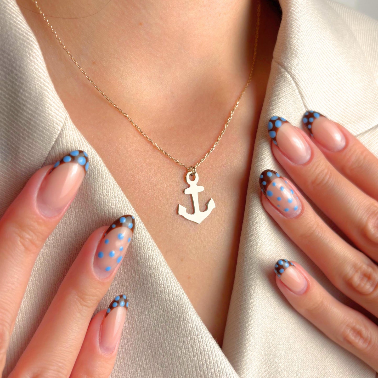 Anchor Necklace Gold, Nautical Jewelry, Minimalist Sailor Charm Pendant, Hope Symbol, Beach Lover Gift
