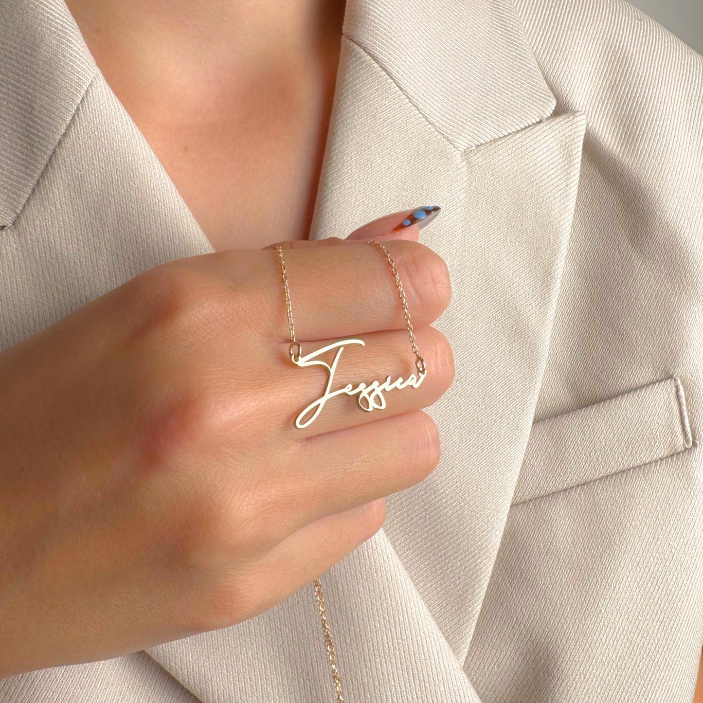 14K Gold Name Necklace, Personalized Nameplate Pendant, Custom Jewelry for Women, Birthday Gift