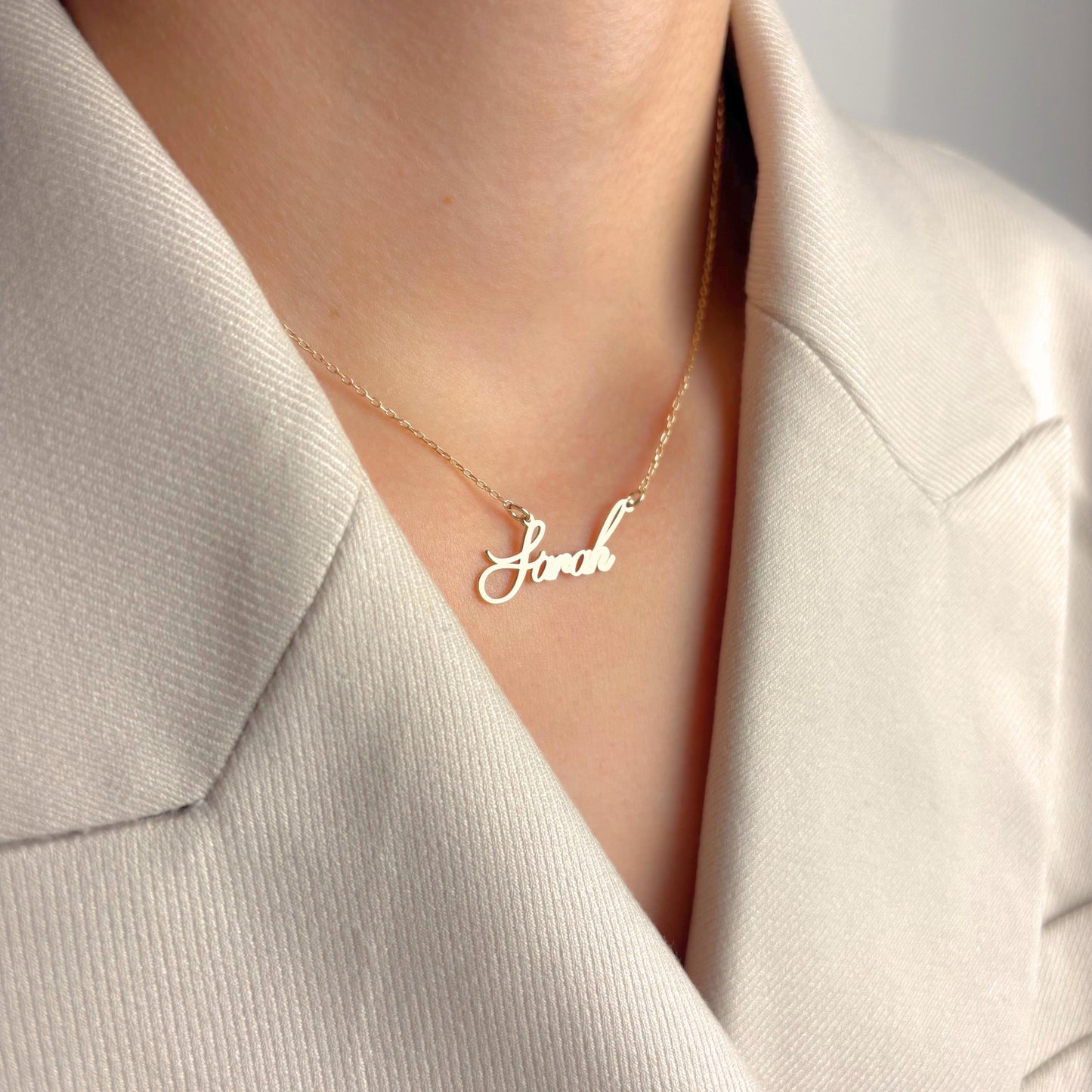 Custom Name Necklace Gold, Personalized Jewelry, Dainty Pendant, Birthday Gift