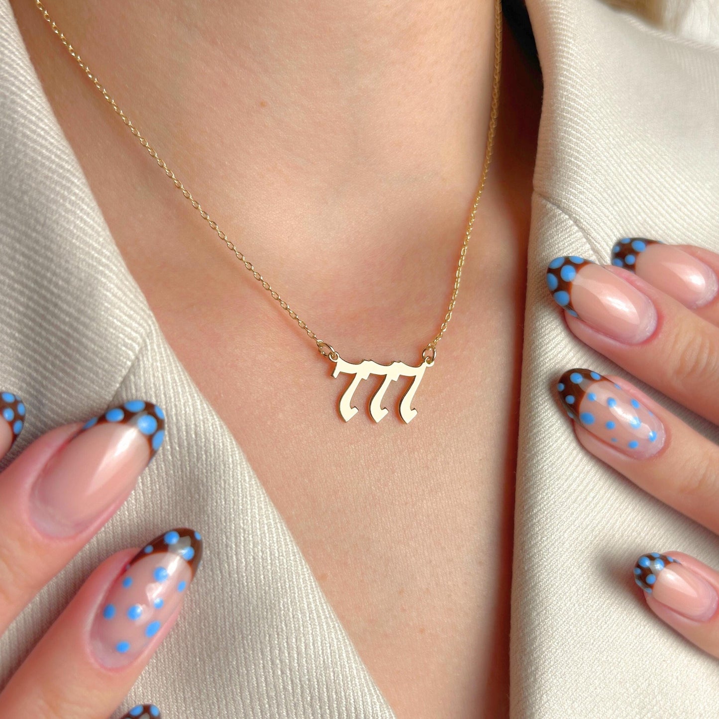 777 Angel Number Necklace, Lucky Jewelry, Manifestation Pendant, Gold Spiritual Charm