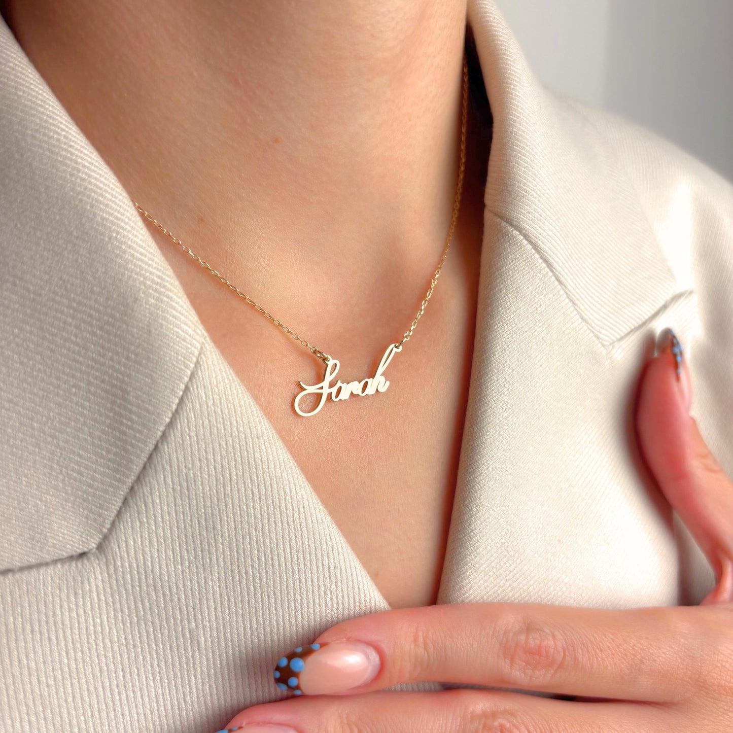Custom Name Necklace Gold, Personalized Jewelry, Dainty Pendant, Birthday Gift