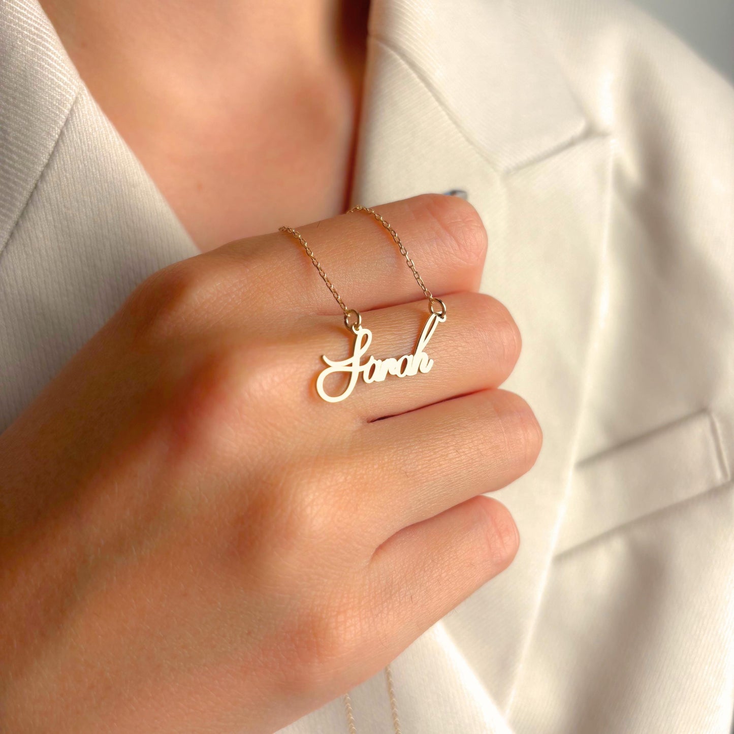 Custom Name Necklace Gold, Personalized Jewelry, Dainty Pendant, Birthday Gift