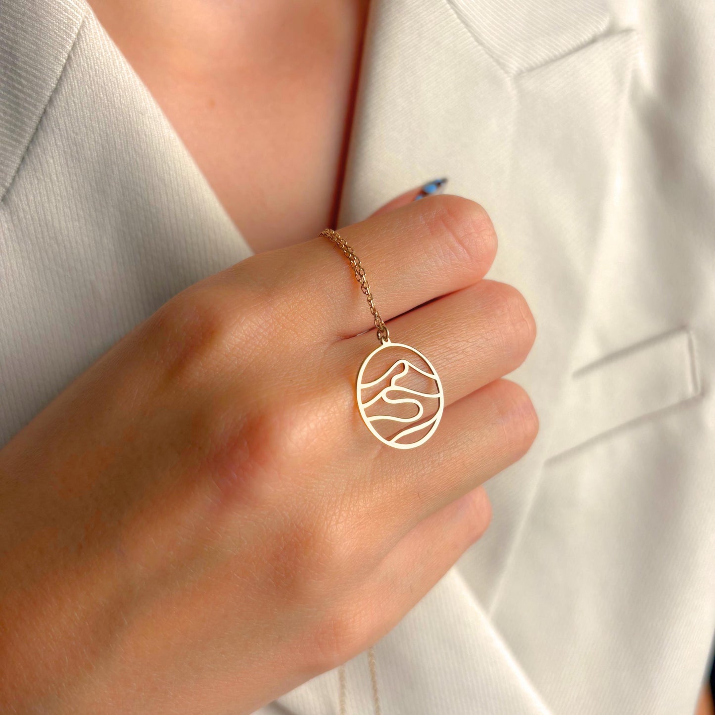 Ocean Wave Necklace, Minimalist Surfer Jewelry, Dainty Sea Charm, Summer Vacation Gift