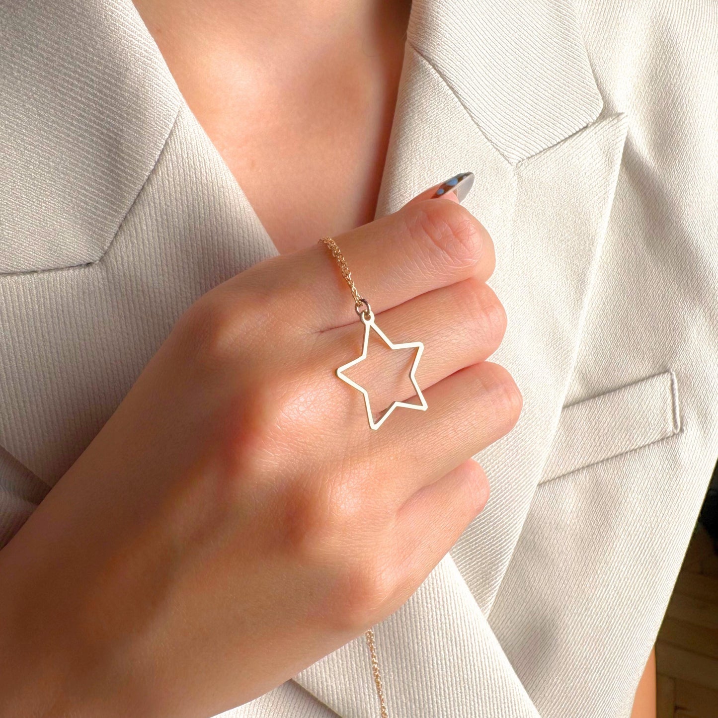 Star Necklace, Minimalist Pendant, Dainty Gold Charm, Celestial Jewelry, Layering Chain