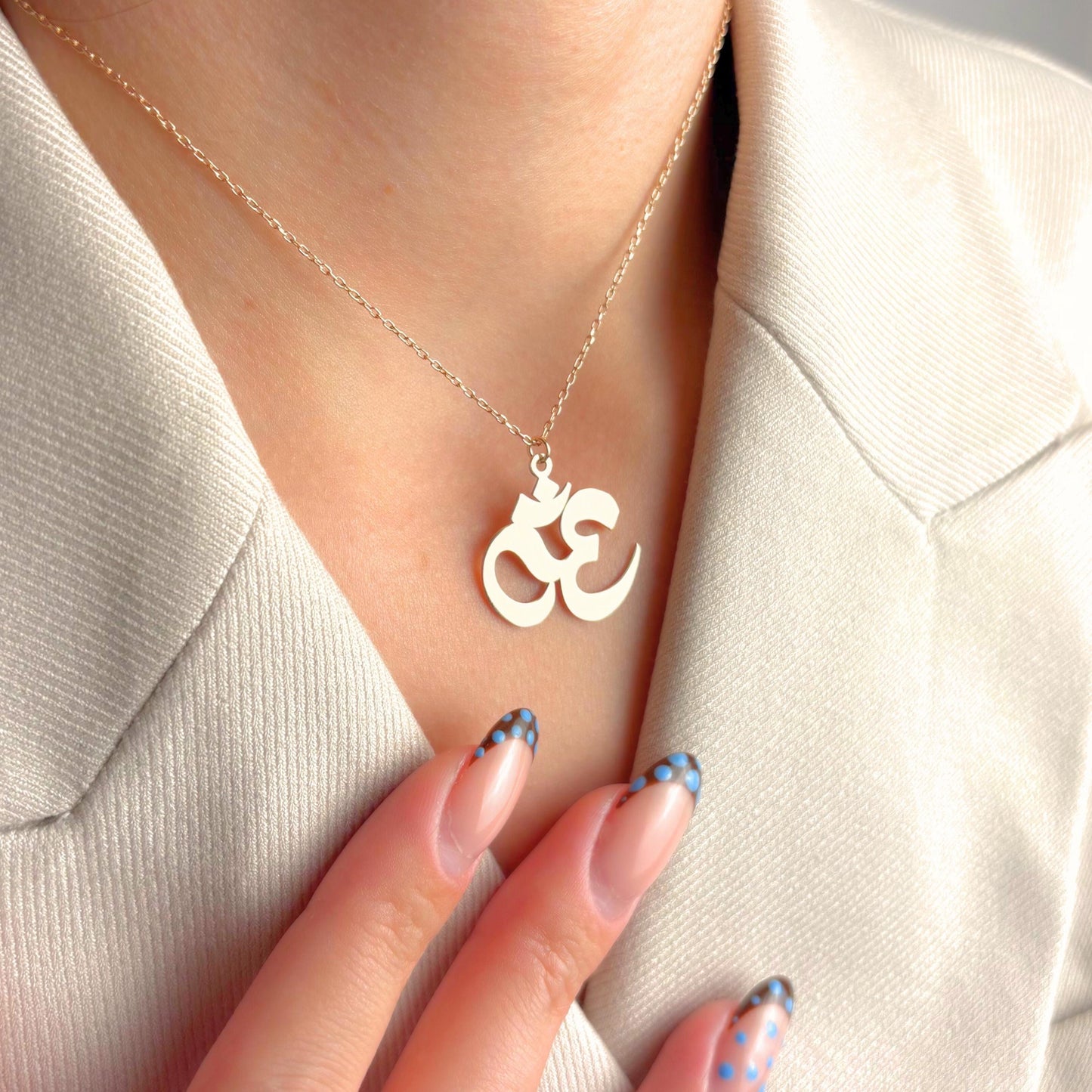 Om Symbol Necklace, Spiritual Jewelry Women, Yoga Meditation Gift, Gold Aum Pendant, Hindu Charm
