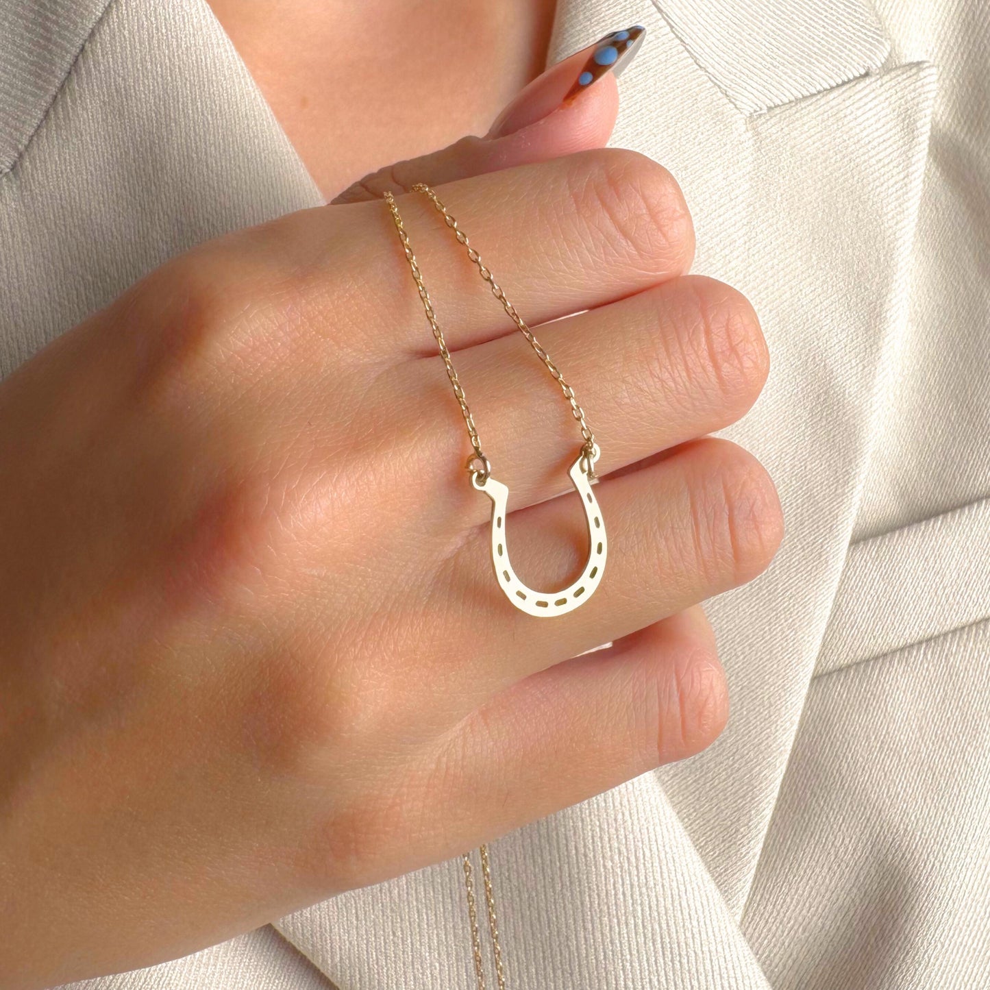 Lucky Horseshoe Necklace, Silver Horse Shoe Pendant, Good Luck Charm, Cowgirl Western Jewelry