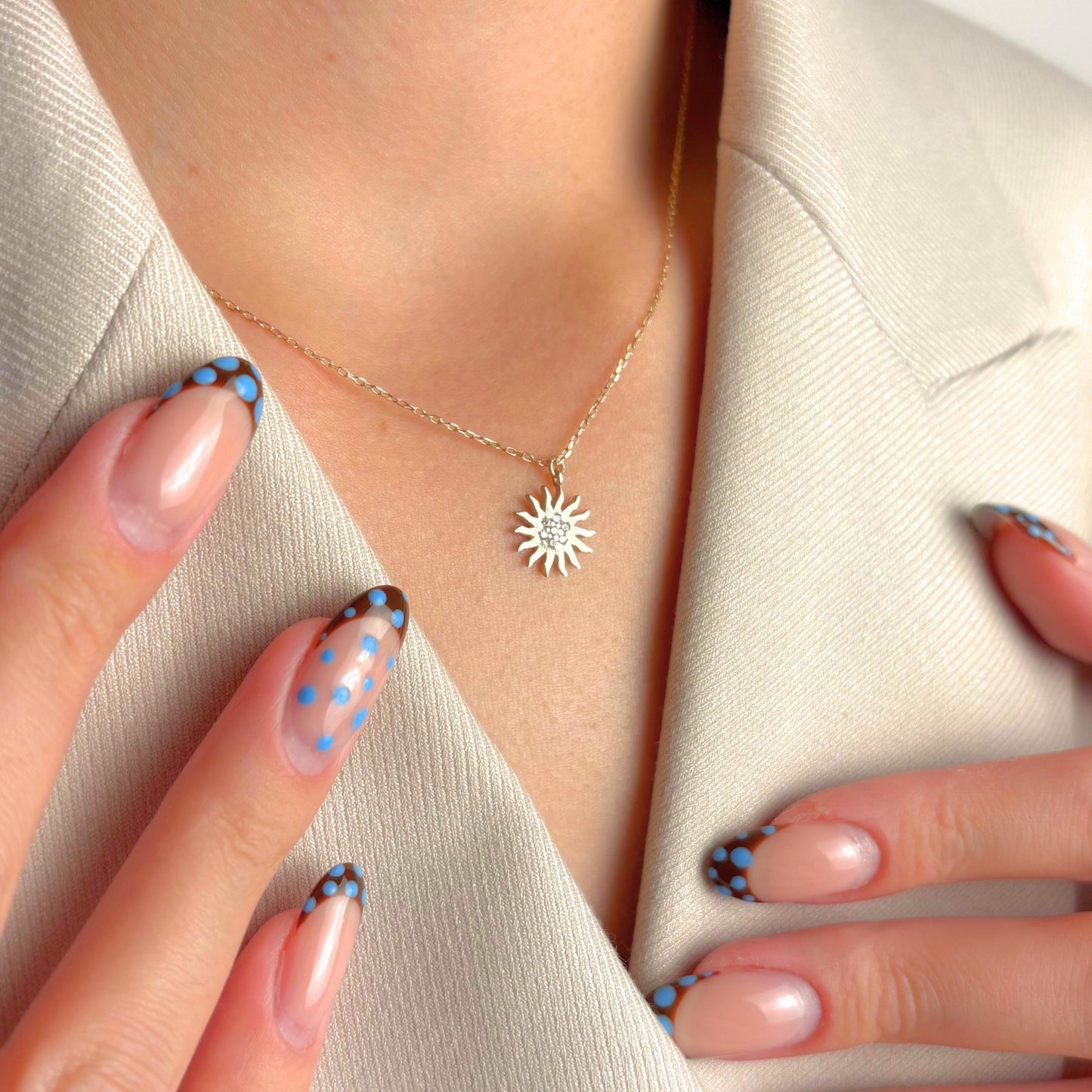 Sunburst Necklace Gold, Radiant Sun Charm Pendant, Dainty Celestial Jewelry