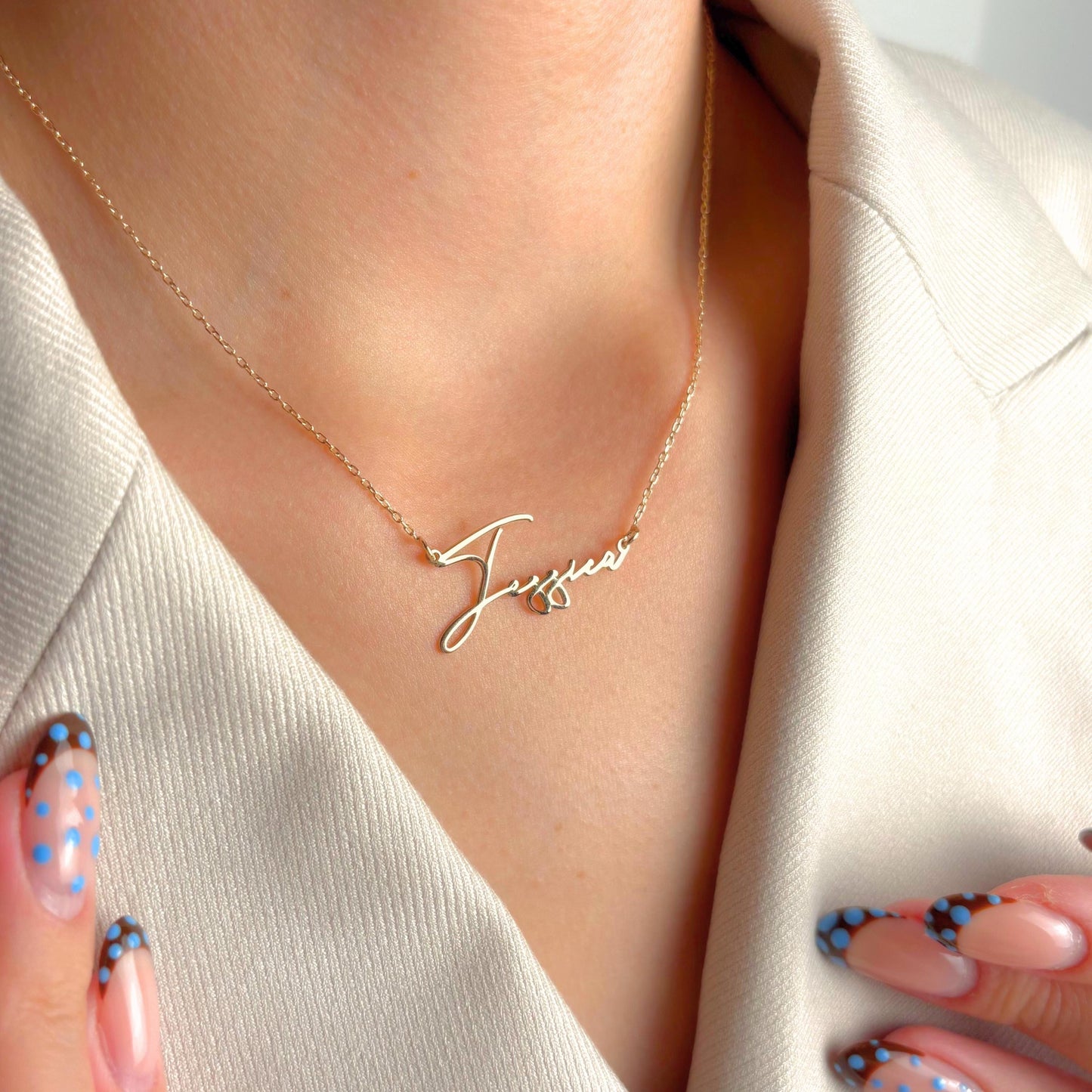14K Gold Name Necklace, Personalized Nameplate Pendant, Custom Jewelry for Women, Birthday Gift