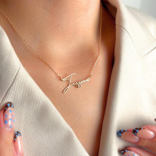 14K Gold Name Necklace, Personalized Nameplate Pendant, Custom Jewelry for Women, Birthday Gift