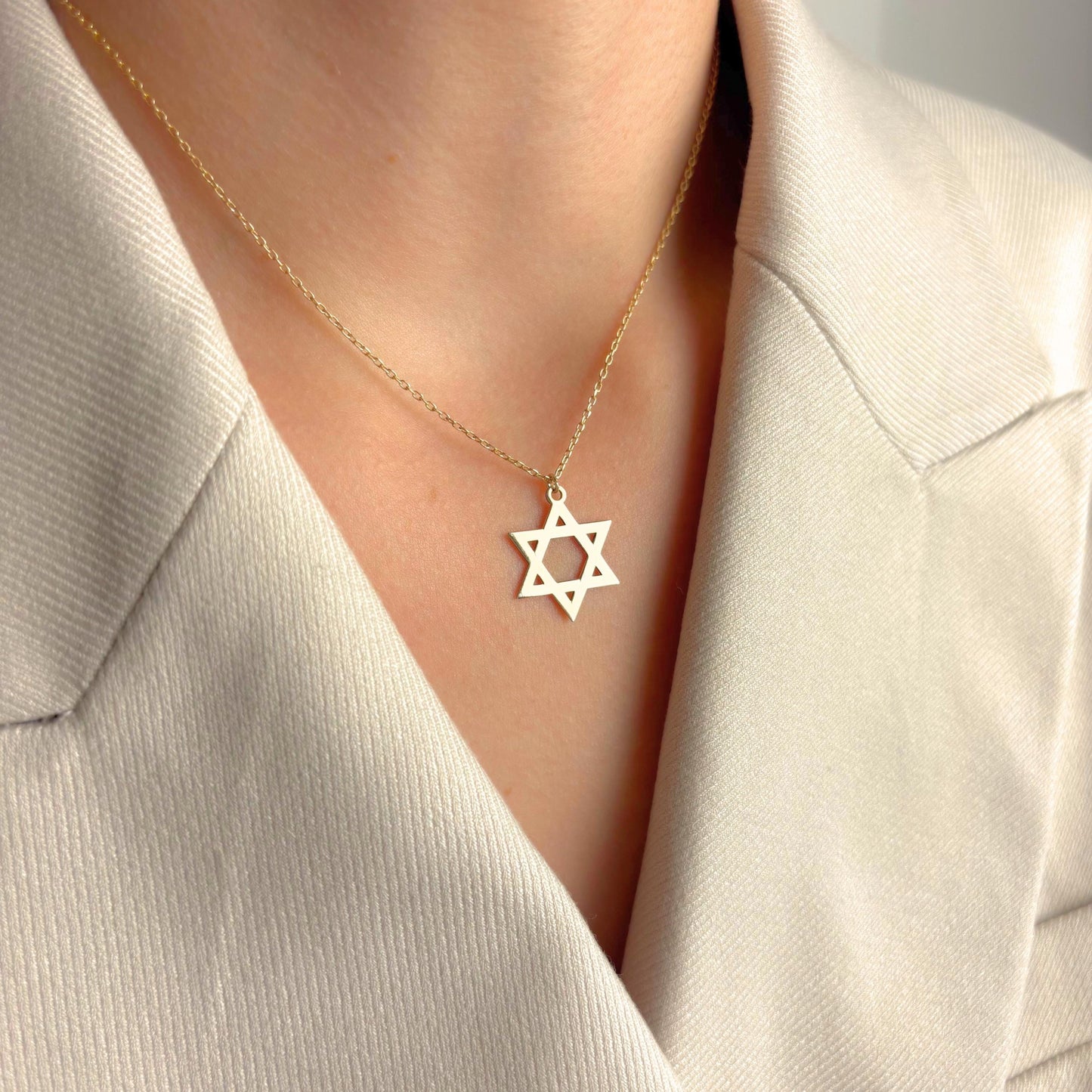Star of David Necklace Silver, Jewish Symbol Pendant, Hebrew Jewelry, Bat Mitzvah Gift
