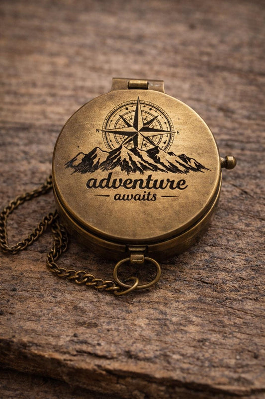 Custom engraved compass,Personalized nautical,Laser engraved compass,Vintage Decor,Explorers, sailor,Unique Antique adventurers gift,fot him