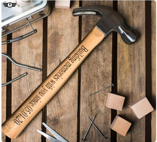 Personalized 16 oz Hammer-Custom Laser Engraved-Unique Gift for Dad-DIY Enthusiasts-Wood Handle Hammer-Unique Gift for Father’s Day-Handyman